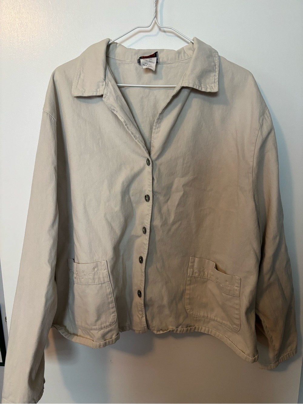 Fishermancore Vintage Summer Style Embroidered Beige Women’s Button Down Jacket